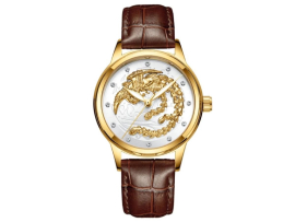 3D Dial Leather Watch